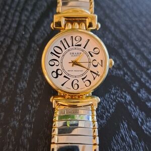 Gold and Silver Women's Bracelet Watch
